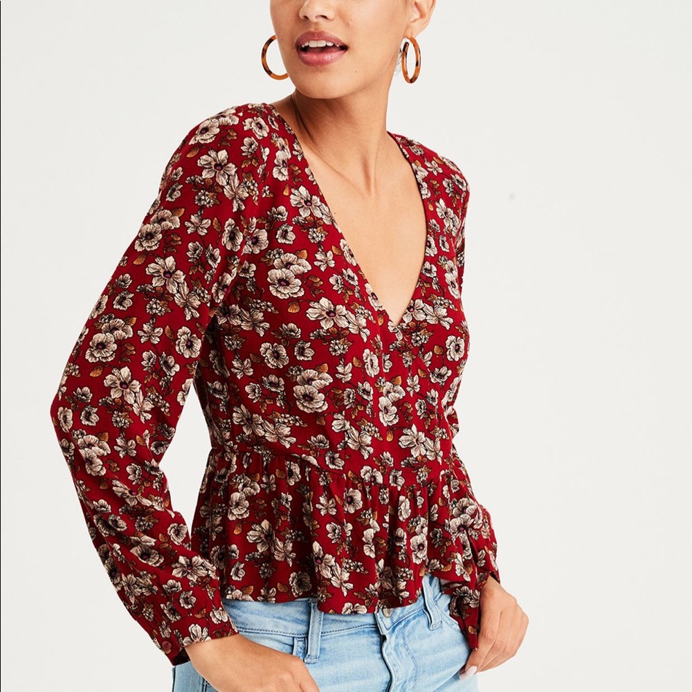 american eagle poppy tie waist ☾
